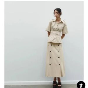 Zara WRAP MIDI SKIRT WITH BUTTONS